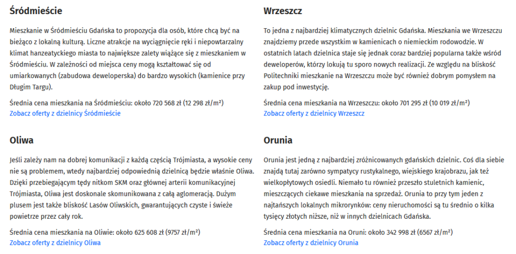 przykładowe opisy produktów dla marki morizon.pl